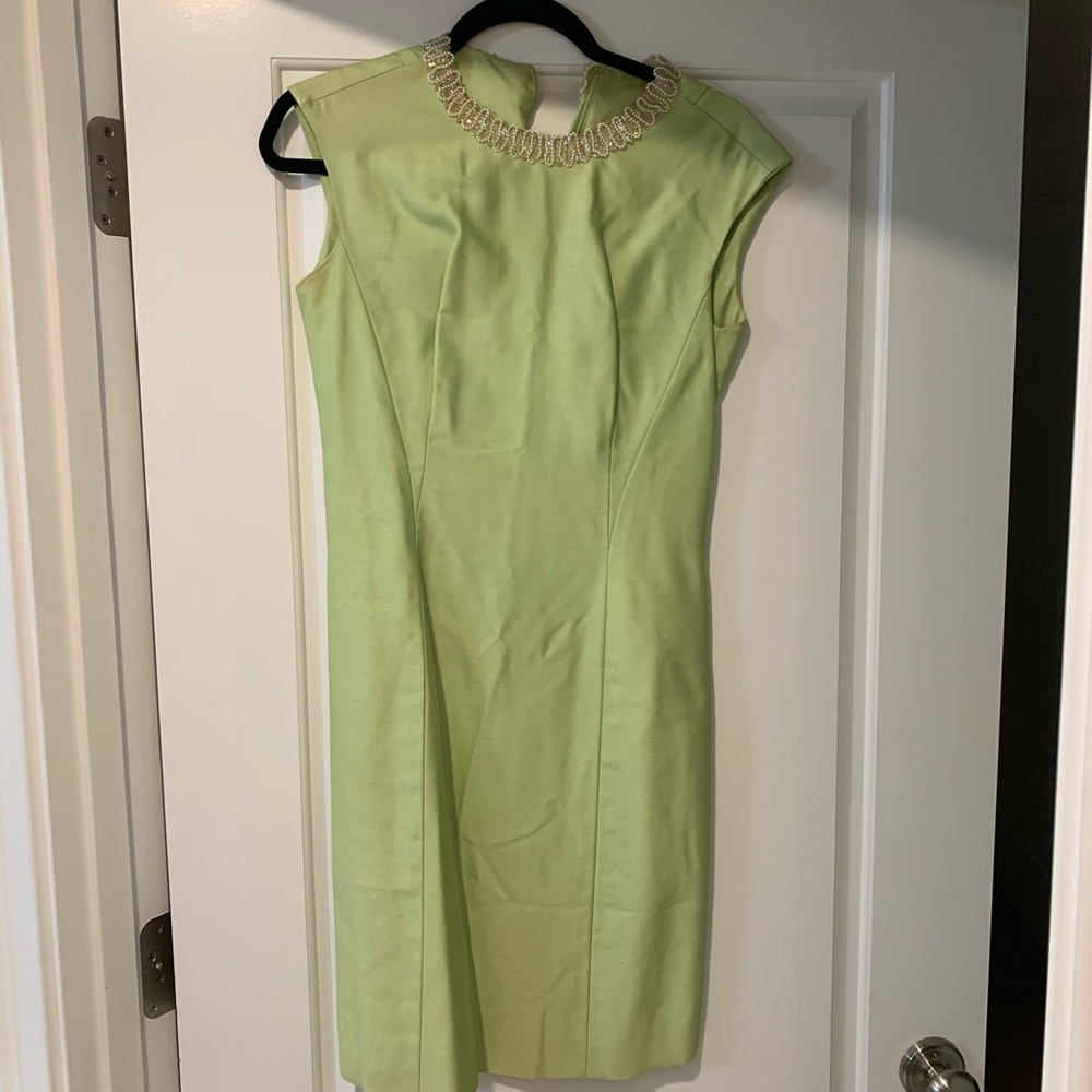 Light green vintage silk dress
